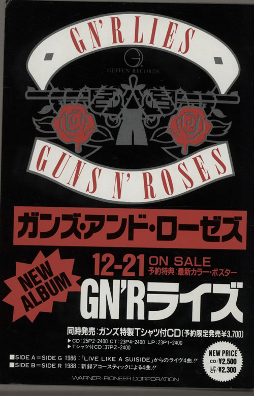 Guns N Roses G N' R Lies - Pair Of Postcards Japanese Promo